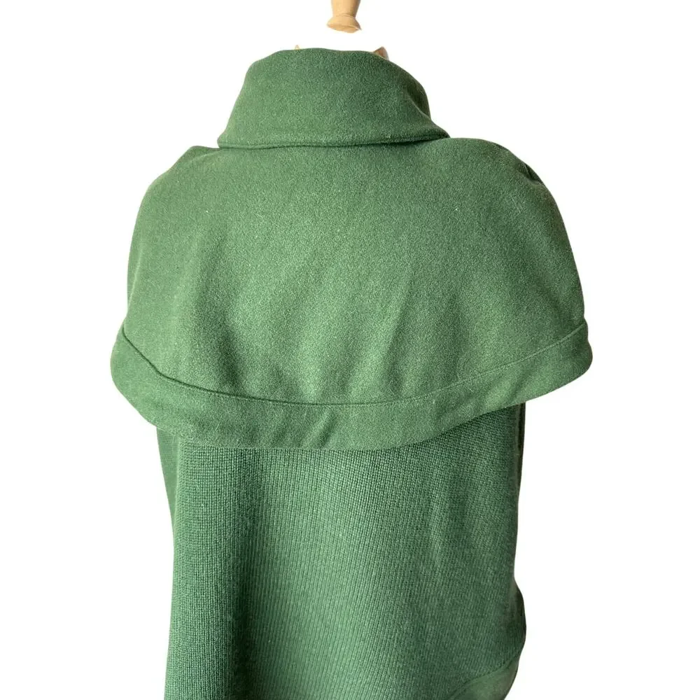 ANTHROPOLOGIE Madchen Fatigue Finery Cape Jacket Size SMALL Wool Blend GREEN - Picture 6 of 9